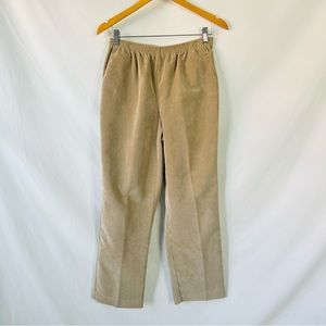 Vintage 90s Wide Leg Corduroy Khaki / Tan Pants by Alfred Dunner